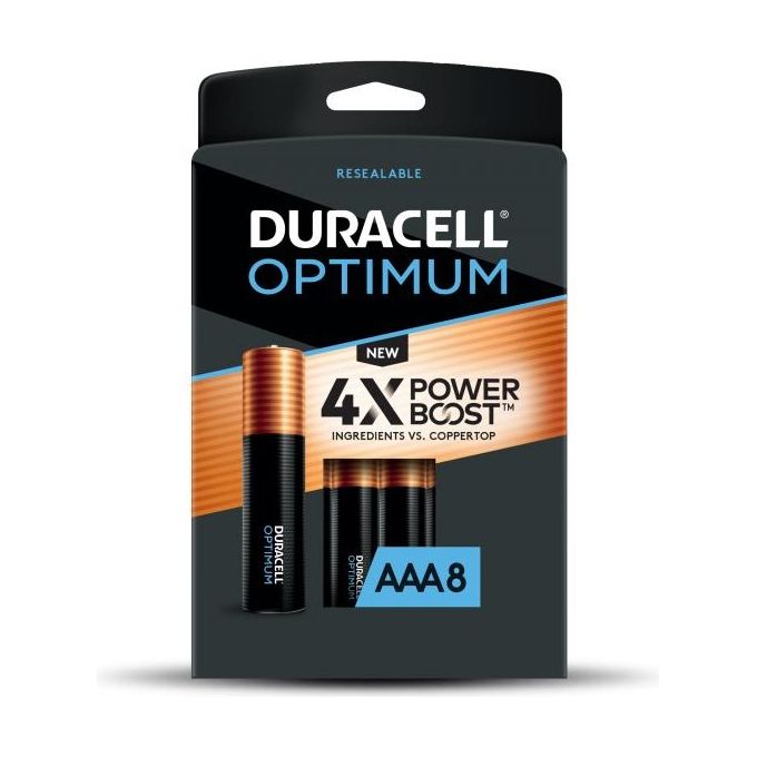 Duracell LR03 Optimum Batterie Alcaline Ministilo AAA 1.5V Confezione da 8 pezzi