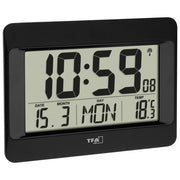 TFA Dostmann 60.4519.01 Orologio da Parete Digitale Radiocontrollato con Temperatura