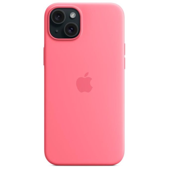 Apple MWNE3ZM-A Custodia in Silicone con MagSafe per iPhone 15 Plus tecnologia MagSafe ricarica wireless colore Rosa