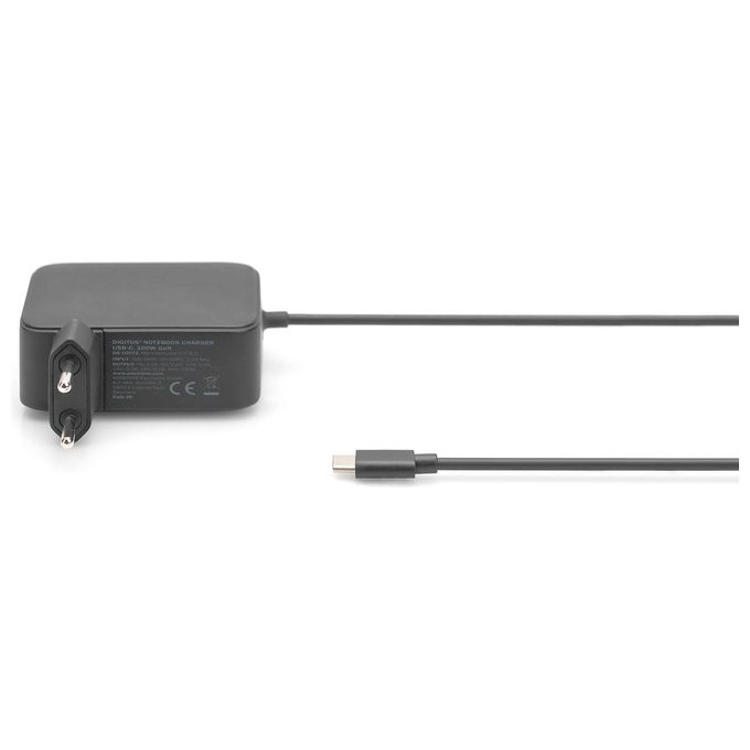 Digitus DA-10072 Caricatore per Notebook USB-C 100 W GaN Tecnologia di Ricarica Rapida fino a 4x con Protezione da Surriscaldamento e Cortocircuito colore Nero