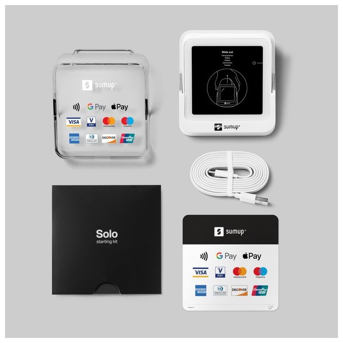 SumUp Solo POS Portatile Touchscreen Wi-Fi 4G SIM inclusa Pagamenti Contactless colore Bianco