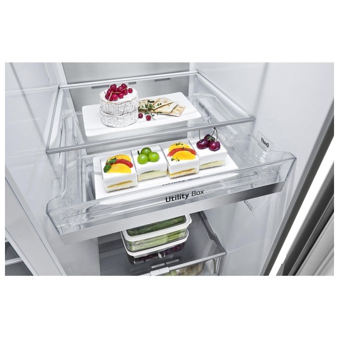 LG GSLV90PZAD Frigorifero Side by Side 635 L 179 cm Classe D 35 dB Total No Frost Wi-Fi Dispenser UVnano colore Inox