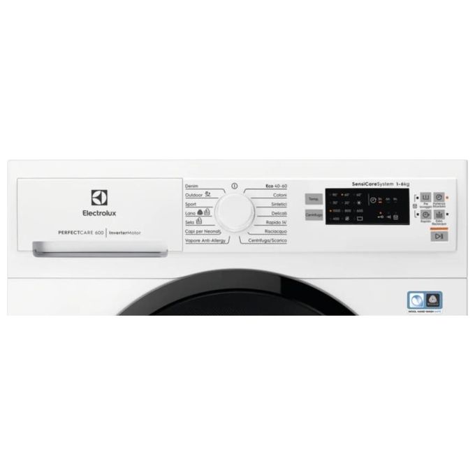 Electrolux EW6S560I Perfect Care 600 Lavatrice Slim Carica Frontale SensiCare Vapore Igienizzante Classe energetica D Capacita' di carico 6 Kg Centrifuga 1000 giri Motore Inverter