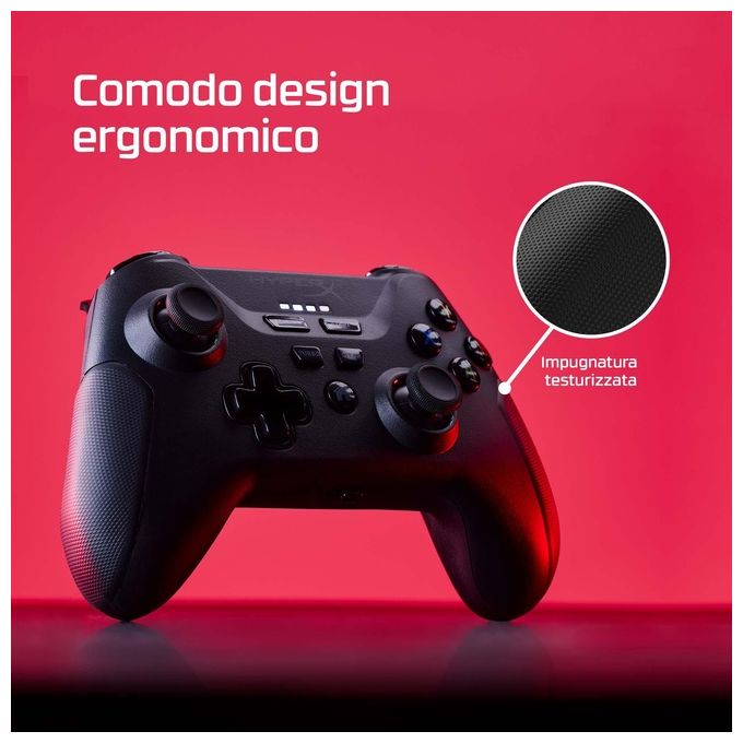 HyperX 516L8AA Clutch Controller Wireless Gamepad per Android e PC con Clip Mobile Batteria 600 mAh 19h colore Nero