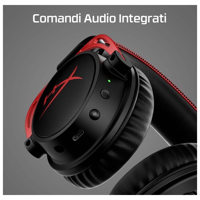 HyperX 4P5D4AA Cloud Alpha Cuffie da Gaming Wireless 2.4 GHz con Autonomia 300 Ore DTS HeadphoneX Audio Colore Nero Rosso