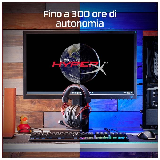 HyperX 4P5D4AA Cloud Alpha Cuffie da Gaming Wireless 2.4 GHz con Autonomia 300 Ore DTS HeadphoneX Audio Colore Nero Rosso