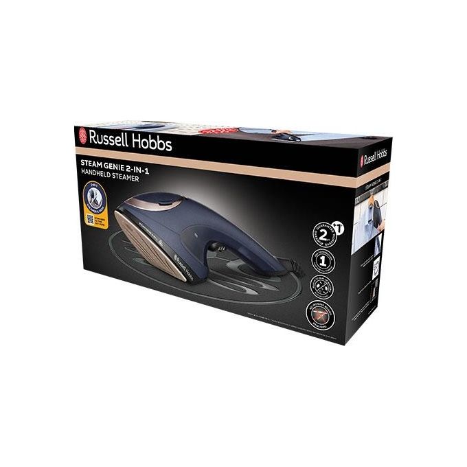Russell Hobbs 28370-56 Steam Genie Ferro da Stiro Verticale 2in1 Spazzola Vapore 1700 W 0,15 L Piastra Ceramica colore Blu Oro