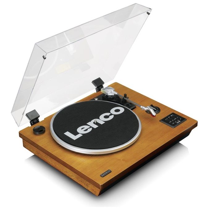 Lenco LS-55WA Giradischi con Altoparlanti Integrati 10W Bluetooth 4.2 USB Registrazione MP3 33 45 rpm colore Noce