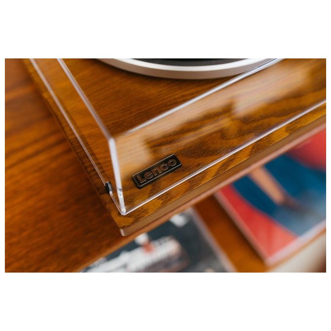 Lenco LS-55WA Giradischi con Altoparlanti Integrati 10W Bluetooth 4.2 USB Registrazione MP3 33 45 rpm colore Noce