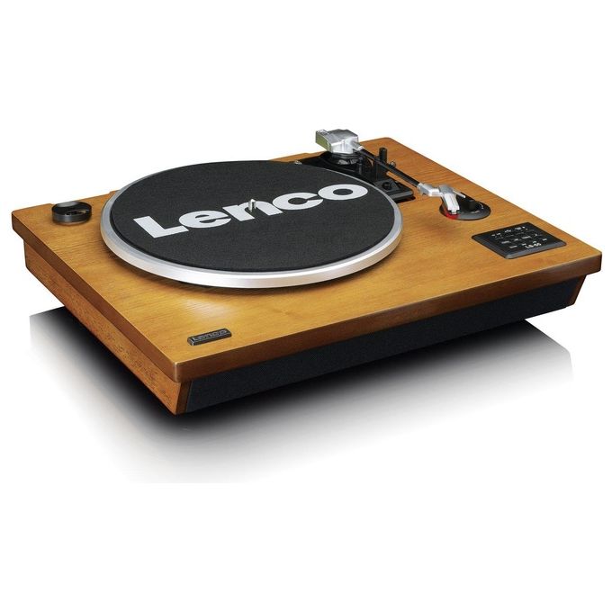 Lenco LS-55WA Giradischi con Altoparlanti Integrati 10W Bluetooth 4.2 USB Registrazione MP3 33 45 rpm colore Noce
