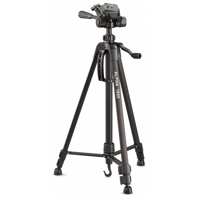 Cullmann 52119 Alpha 1800 mobile BT Treppiede per Smartphone e Fotocamera Testa a 3 Vie Supporto Smartphone Trigger Bluetooth Altezza 55 140 cm Peso 900 g Capacita' 2 Kg colore Nero