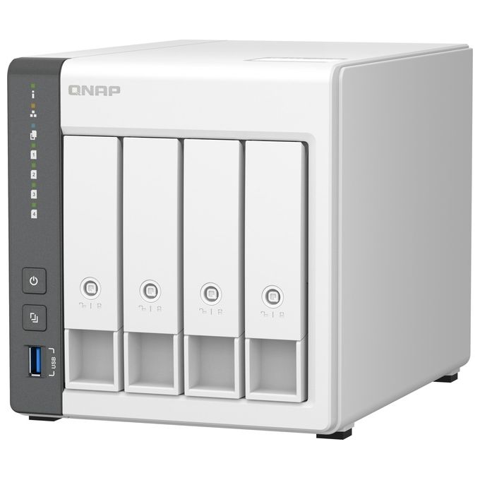 Qnap TS-433-4G NAS Tower 4 Bay ARM Cortex-A55 Quad-Core 2 GHz 4 GB RAM 2.5GbE QNAP QTS colore Bianco