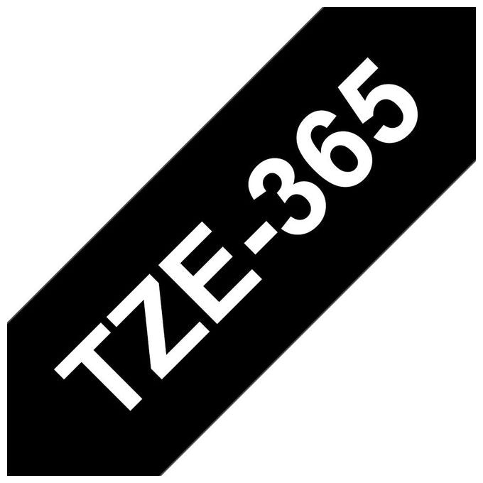 Brother TZE-365 Nastro per Etichettatrice TZe 36mm 8m Laminato Compatibile P-touch colore Bianco su Nero