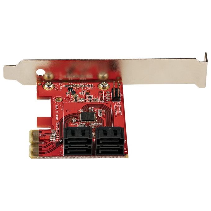 StarTech.com 4P6G-PCIE-SATA-CARD Scheda di Espansione PCIe SATA 4 Porte 6 Gbit-s PCIe 3.0 Slot x2 ASM1164 SSD HDD colore Rosso