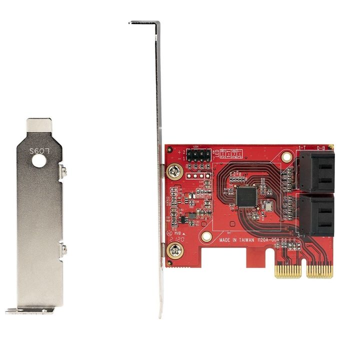 StarTech.com 4P6G-PCIE-SATA-CARD Scheda di Espansione PCIe SATA 4 Porte 6 Gbit-s PCIe 3.0 Slot x2 ASM1164 SSD HDD colore Rosso