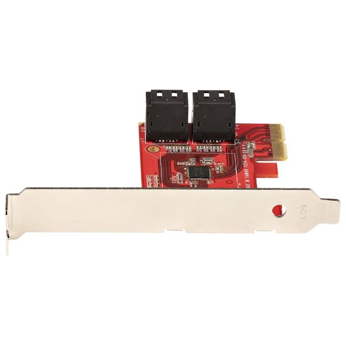 StarTech.com 4P6G-PCIE-SATA-CARD Scheda di Espansione PCIe SATA 4 Porte 6 Gbit-s PCIe 3.0 Slot x2 ASM1164 SSD HDD colore Rosso