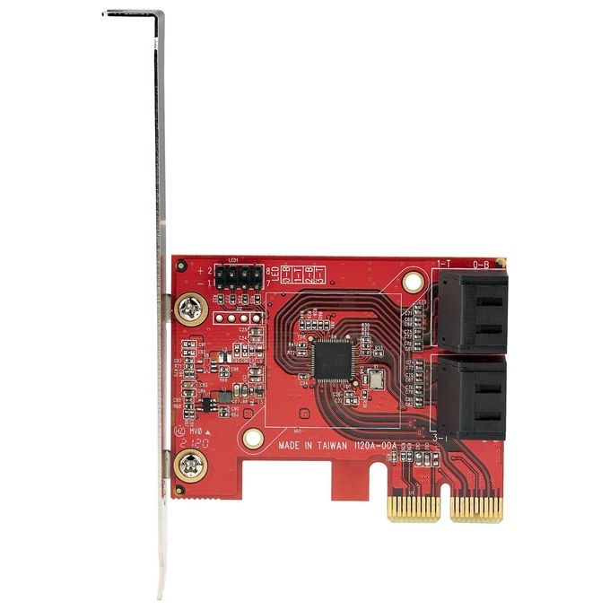 StarTech.com 4P6G-PCIE-SATA-CARD Scheda di Espansione PCIe SATA 4 Porte 6 Gbit-s PCIe 3.0 Slot x2 ASM1164 SSD HDD colore Rosso