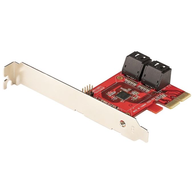 StarTech.com 4P6G-PCIE-SATA-CARD Scheda di Espansione PCIe SATA 4 Porte 6 Gbit-s PCIe 3.0 Slot x2 ASM1164 SSD HDD colore Rosso