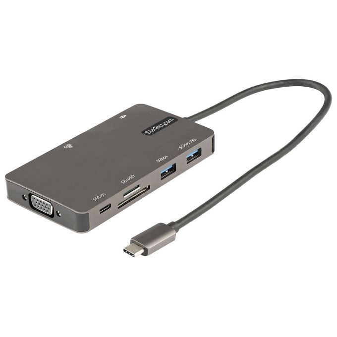 StarTech DKT30CHVSDPD Adattatore Multiporta USB C HDMI 4K 30Hz VGA USB 3.0 5Gbps 100W Power Delivery SD Micro SD GbE colore Grigio