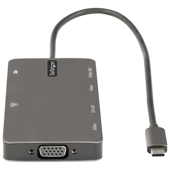 StarTech DKT30CHVSDPD Adattatore Multiporta USB C HDMI 4K 30Hz VGA USB 3.0 5Gbps 100W Power Delivery SD Micro SD GbE colore Grigio