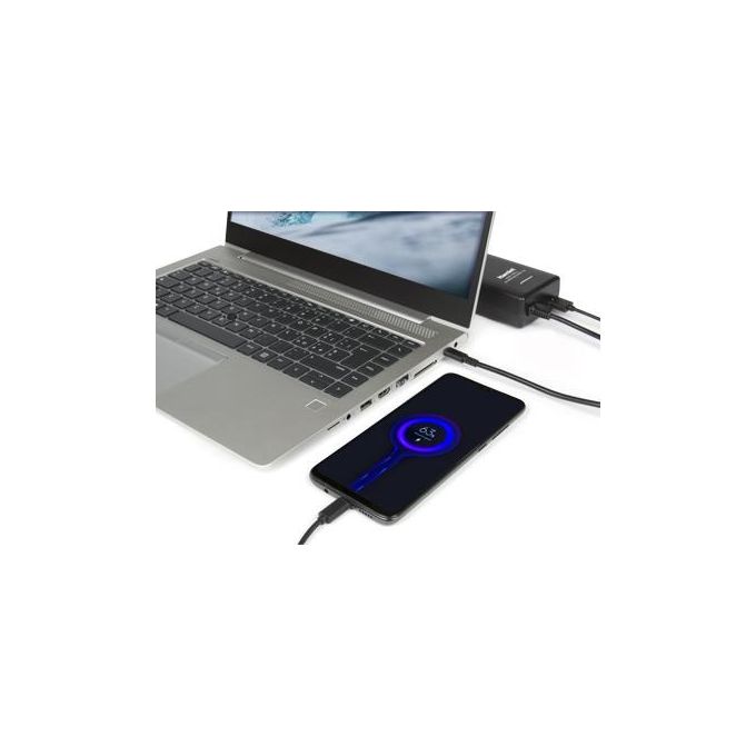 Hamlet XPWNB100PDU Alimentatore per Notebook USB-C Power Delivery 3.0 100W USB-A 12W universale colore Nero