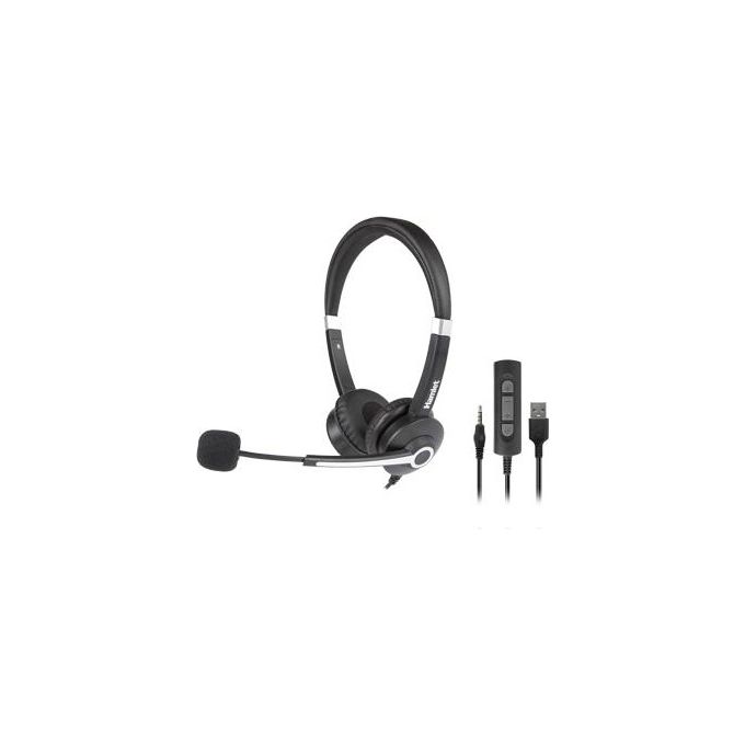 Hamlet HHEADM-UJS Cuffia Auricolare A Padiglione con Microfono Cablato USB Tipo A e Jack 3.5 mm Nero