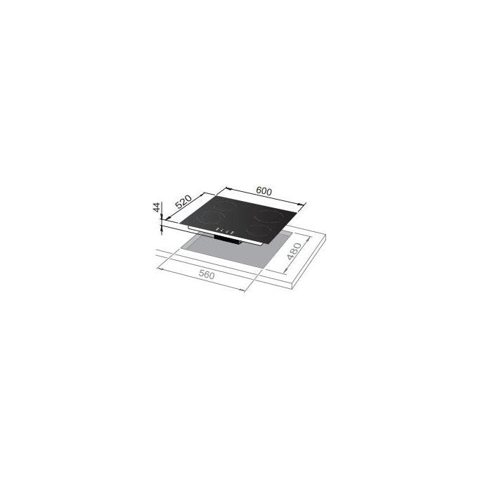De'Longhi PVC 61 N Piano cottura Vetroceramica 60 cm 4 Zone Touch Control Timer Digitale colore Nero