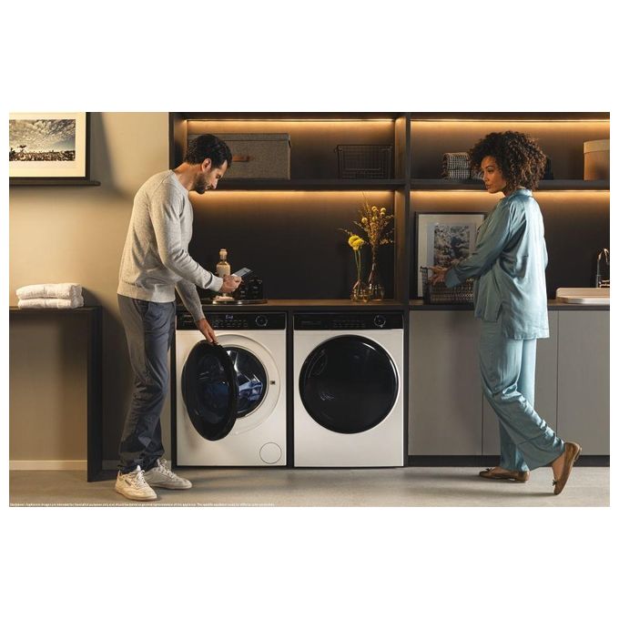 Haier HW100-B14959U1 - Lavatrice Caricamento Frontale 10 kg, 1400 rpm, Classe A, Motore Direct Motion, Vapore, (85x60x58 cm), Bianco