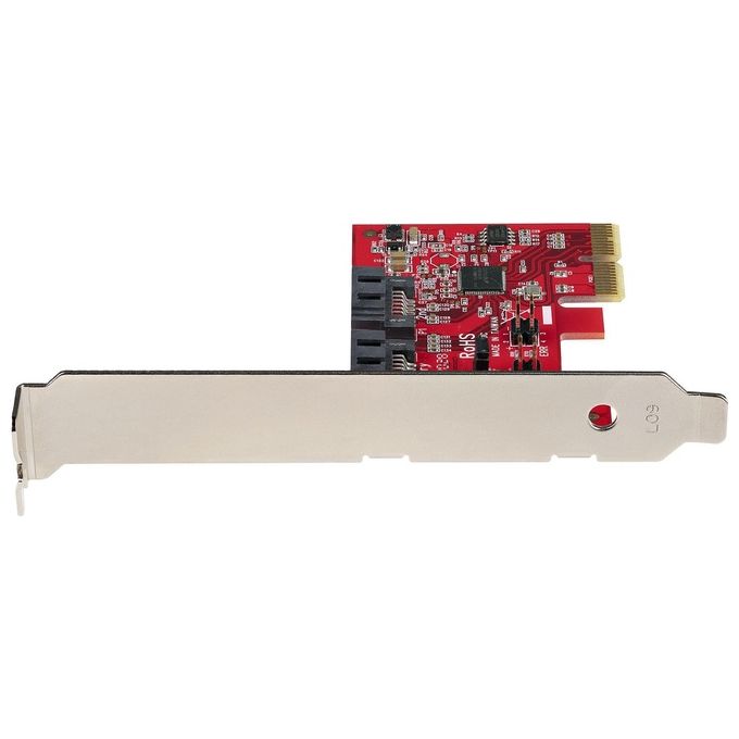 StarTech 2P6GR-PCIE-SATA-CARD Scheda di Espansione PCIe SATA 2 Porte 6Gbps Controller RAID ASM1062R Profilo Alto-Basso colore Rosso