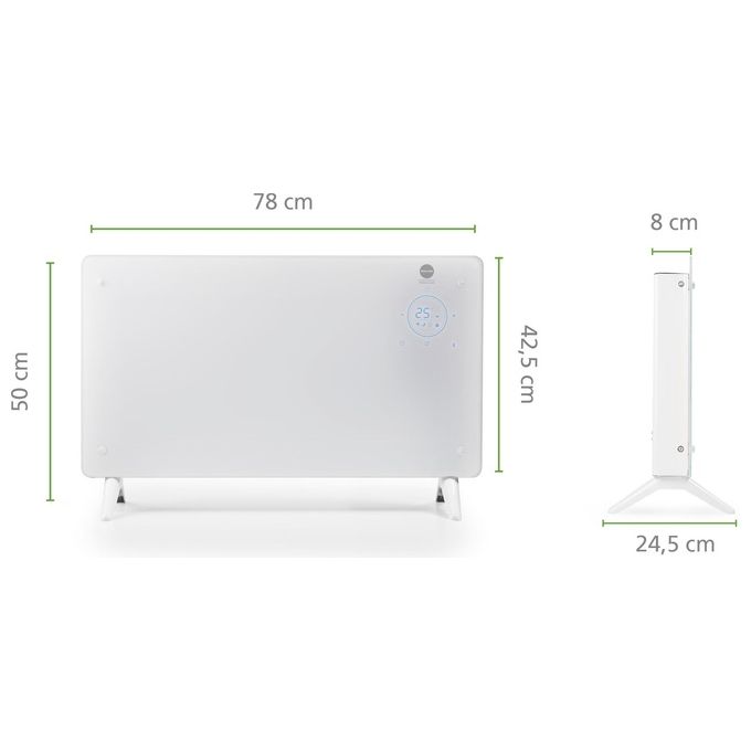 Macom 937 Enjoy and Relax Thermo Glass Termoconvettore 2000 W timer 24h termostato ambiente touch screen telecomando colore Bianco