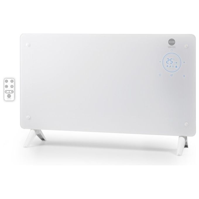 Macom 937 Enjoy and Relax Thermo Glass Termoconvettore 2000 W timer 24h termostato ambiente touch screen telecomando colore Bianco