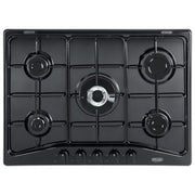 DeLonghi YNF57ASV Piano Cottura a Gas 5 Zone 1 Bruciatore Tripla Corona 70 cm Nero