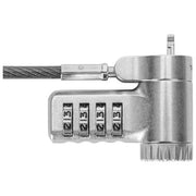 Targus ASP96RGL Lucchetto Combinato Universale Reimpostabile 4 Cifre Cavo 2 m in Acciaio Galvanizzato Rotazione Testa 360 Gradi per Laptop Monitor PC colore Argento