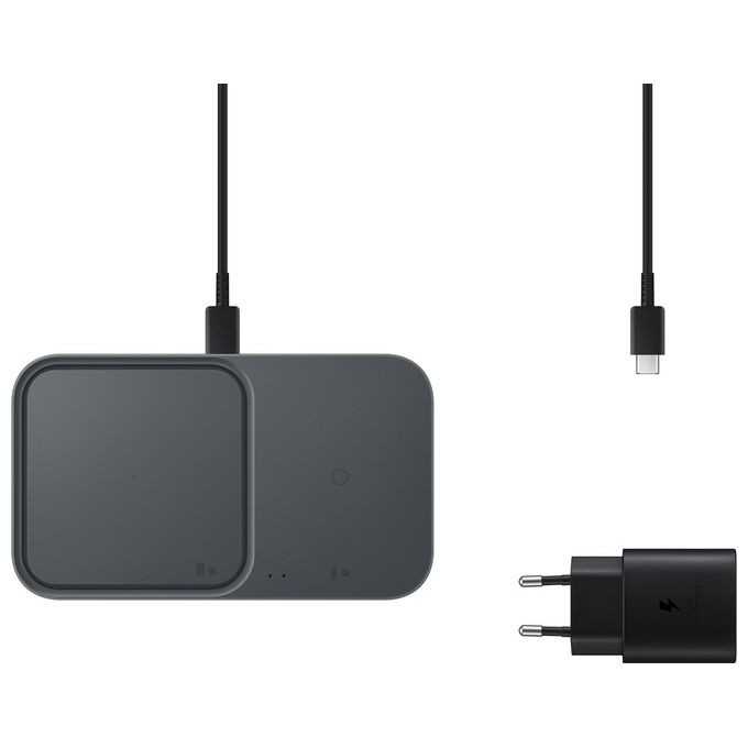 Samsung EP-P5400TBEGEU Super Fast Wireless Charger Duo 15W compatibile Smartphone Galaxy Watch Cuffie colore Grigio