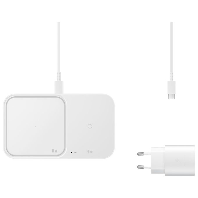 Samsung EP-P5400BWEGEU Wireless Charger Duo Caricabatterie Fast Charging 2.0 15W 2 Dispositivi Qi USB-C colore Bianco