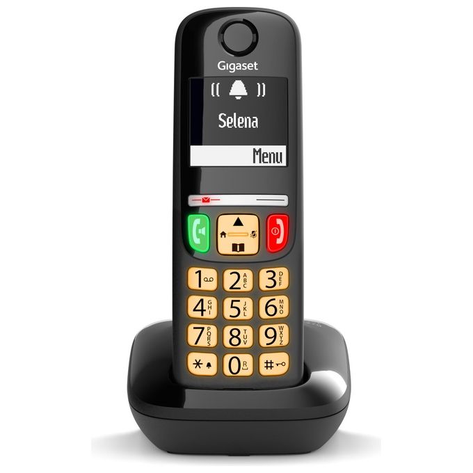 Gigaset S30852H2816K131 E270 Telefono Cordless DECT Senior Vivavoce Tasti Grandi Display 2'' Rubrica 100 Nomi colore Nero