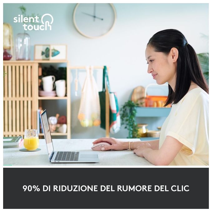 Logitech 910-006237 Signature M650 L Mouse Wireless Full Size Bluetooth Logi Bolt Clic Silenziosi 5 Tasti colore Rosa