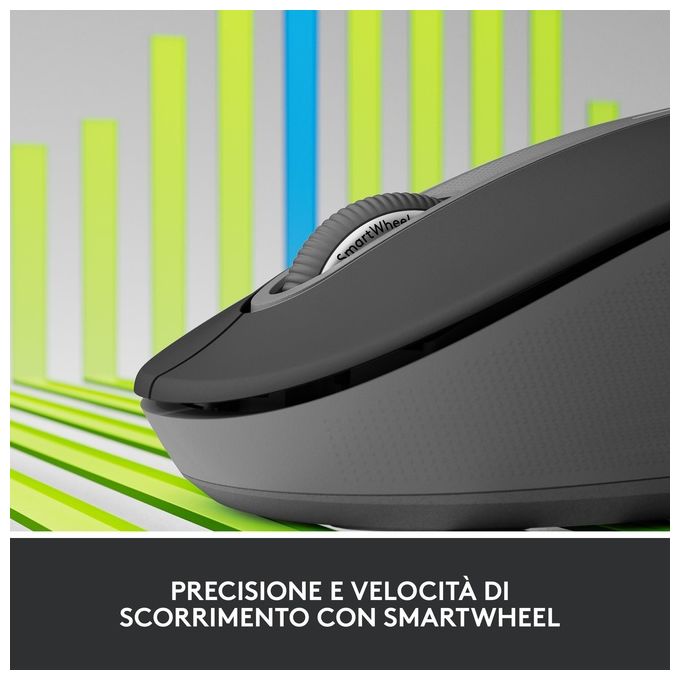 Logitech 910-006253 Signature M650 Mouse Wireless Bluetooth Ottico 2000 DPI 5 Tasti Clic Silenzioso colore Grafite