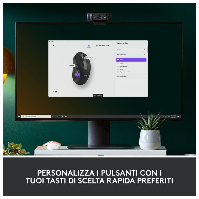 Logitech 910-006253 Signature M650 Mouse Wireless Bluetooth Ottico 2000 DPI 5 Tasti Clic Silenzioso colore Grafite