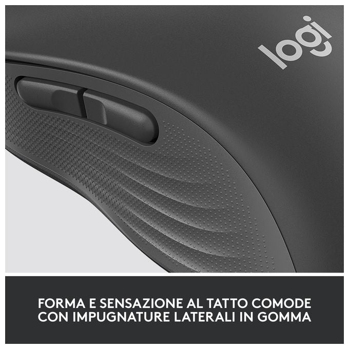Logitech 910-006253 Signature M650 Mouse Wireless Bluetooth Ottico 2000 DPI 5 Tasti Clic Silenzioso colore Grafite