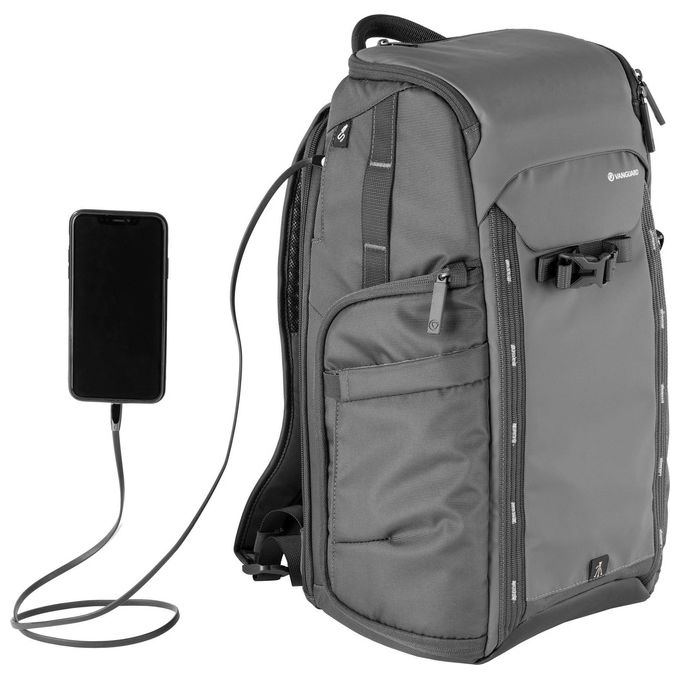 VANGUARD VEO ADAPTOR R44 GY Zaino Fotografico Accesso Posteriore Scomparto 13'' Porta USB Treppiede colore Grigio