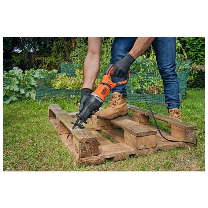 Black+decker BES301-QS Sega a Gattuccio a Filo 750W Velocita' Variabile 2800 corse-min Scarpa Pivotante