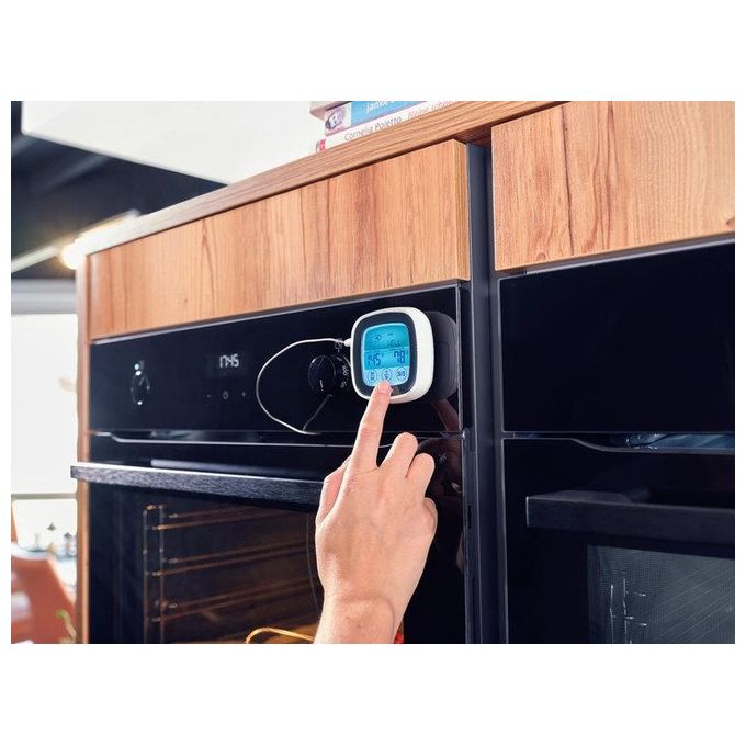 Leifheit 3223 Termometro Digitale per Arrosto e Barbecue Sonda 100 cm Resistente 380°C Timer Allarme colore Bianco