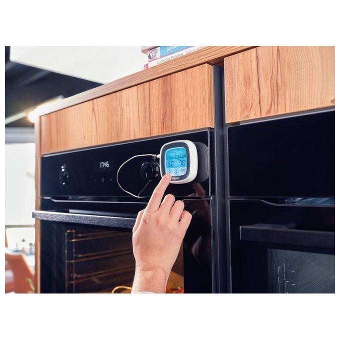 Leifheit 3223 Termometro Digitale per Arrosto e Barbecue Sonda 100 cm Resistente 380°C Timer Allarme colore Bianco