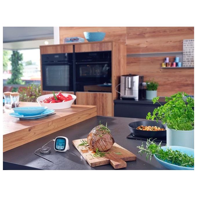 Leifheit 3223 Termometro Digitale per Arrosto e Barbecue Sonda 100 cm Resistente 380°C Timer Allarme colore Bianco