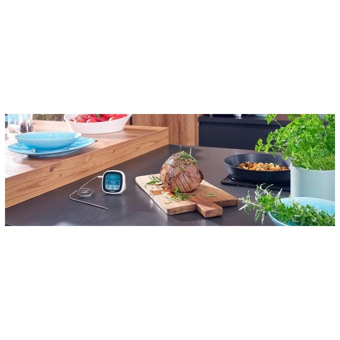 Leifheit 3223 Termometro Digitale per Arrosto e Barbecue Sonda 100 cm Resistente 380°C Timer Allarme colore Bianco