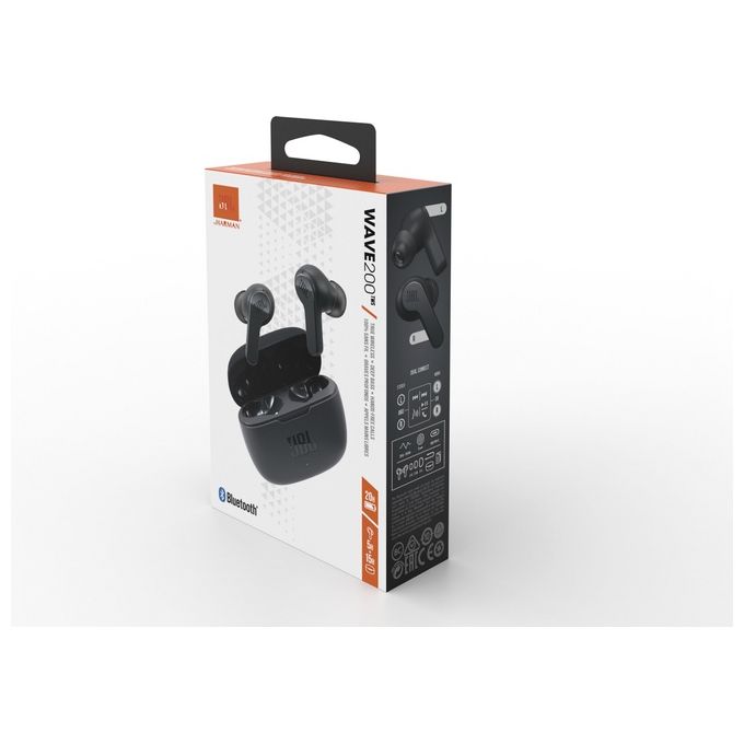 JBL JBLW200TWSBLK Wave 200TWS Auricolari In-Ear True Wireless Bluetooth 5.0 Microfono Integrato 20h Autonomia colore Nero