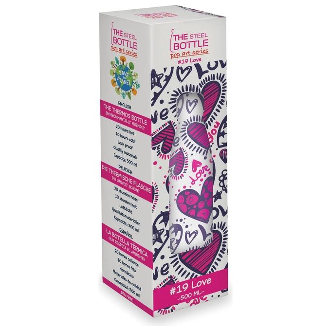 The Steel Bottle Pop 19 Love 500ml Bottiglia Termica Acciaio Inox