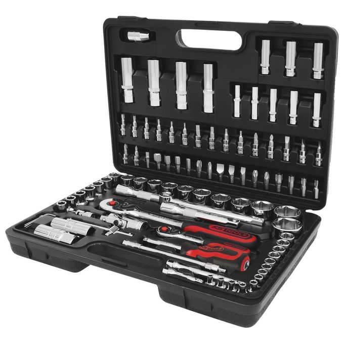 KS Tools 918.0796 CHROMEplus Set di Chiavi a Bussola 96 Pezzi Acciaio Cromo Vanadio FlankTraction Valigetta Plastica colore Nero