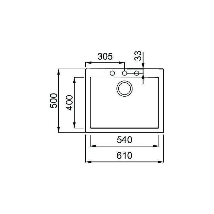 Elleci LKQ11095 Quadra 110 Lavello Keratek 1 Vasca 61 cm Champagne